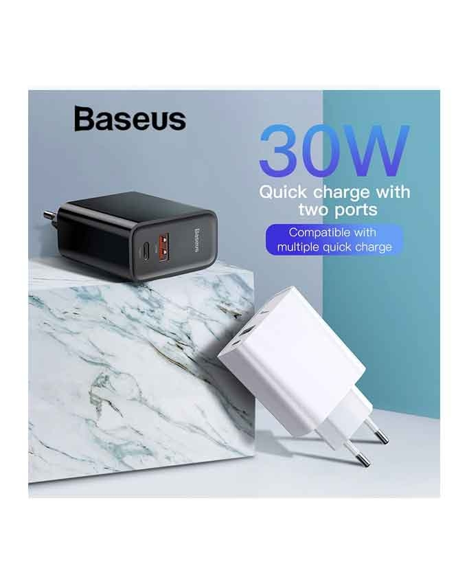 1566384329 Baseus BS-EU905 USB+Type-C Quick Charge 30W Adapter