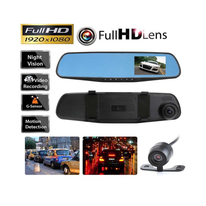 2017 Car DVR Camera Rearview Mirror Auto Dvr Dual Lens Dash Cam Recorder Video Registrator Camcorder Car DVR Mirror Dual Camera Front/Back 1080p