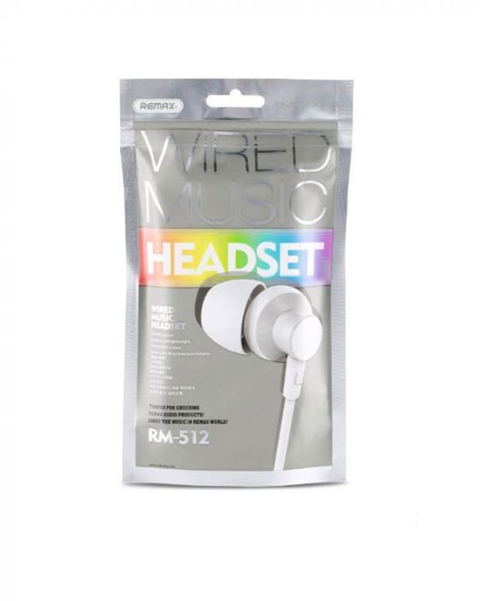 1525779564 Remax Stereo Wired Music Earphone RM-512 – White