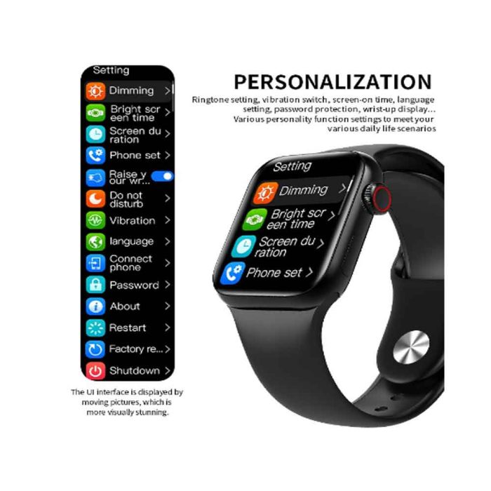 HW12 Smart Watch 40mm Full Screen With Rotating Key Heart Rate Monitor Fitness Tracker BT Make Calls BLACK Bdonix 3 HW12 Smart Watch