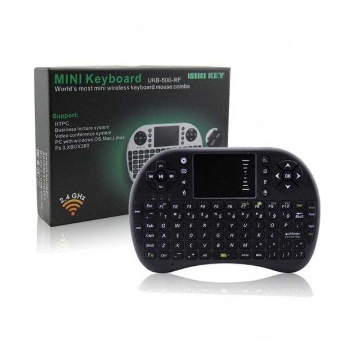 bDonix Mini Touch Pad RF 500 Wireless With 3 Color Backlight Keyboard Mouse 3 UKB 500-RF Wireless Mini Keyboad With 3 Color Backlight Keyboard Mouse
