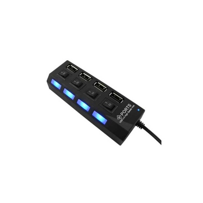 bdonix USB Hub 4 ports 2.0 with button 3 USB 2.0 4 Port Hub Charging & Data Transfer
