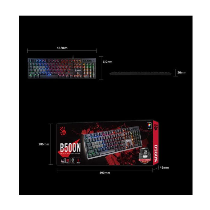 bDonix A4Tech Bloody B500N Illuminate Gaming Keyboard 4 A4tech Bloody B500 ML 5-Zone Neon Illuminate Gaming Keyboard