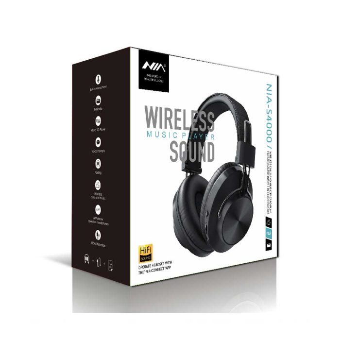 bDonix NIA S4000 Over Ear Bluetooth Headphone 3 NIA S4000 Wireless Bluetooth Over Ear Hi-Fi Stereo Headphones
