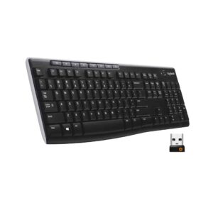 Logitech K270 Full Size Wireless Keyboard 1 Logitech K270 Wireless Full-Size Number Pad 8 Multimedia Keys Keyboard 2.4 GHz Wireless