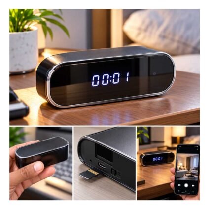 spy digital table clock camera