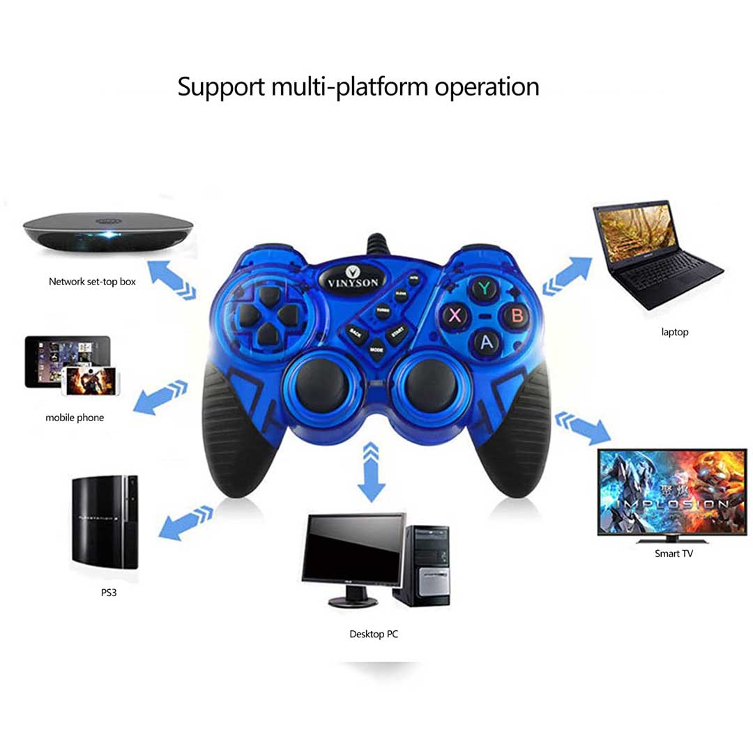 Wired USB Gamepad Game Gaming Controller Joypad Joystick for PC Computer  Laptop