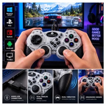 gamepad with dual vibration game controller