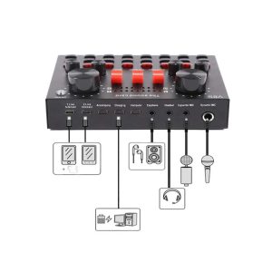 V8S Live Sound Card Bluetooth Audio Intercface DJ Mixer bDonix 2 Home
