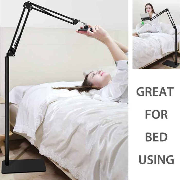 Height Adjustable Floor Tablet and Phone Stand With Boom Arm Overhead Mount 3 Universal Height Adjustable Floor Tablet Stand With Swivel Boom Arm Overhead Mount For Phone & Tablet