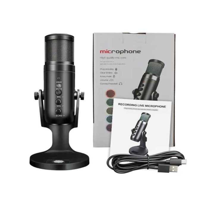 Jmary Condenser Microphone PW9 RGB 8 Jmary USB Condenser RGB Microphone PW9 for Computer 360 Degree Adjustable Mic Stand for Gaming Streaming Podcasting Recording