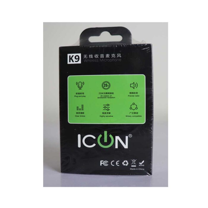 Icon Dual Mic for Type C and iPhone 3 Icon Wireless Dual Microphone K9 for Type-C and iPhone