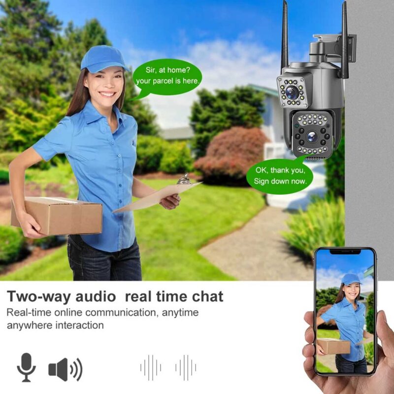 this outdoor cctv camera has the two way audio for real time chat