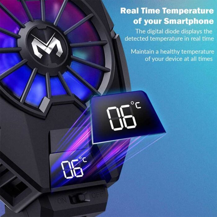 Memo DL05 Mobile Cooling fan with temprature display 5 Memo DL05 Mobile Cooling Fan with Real Time Temperature Display
