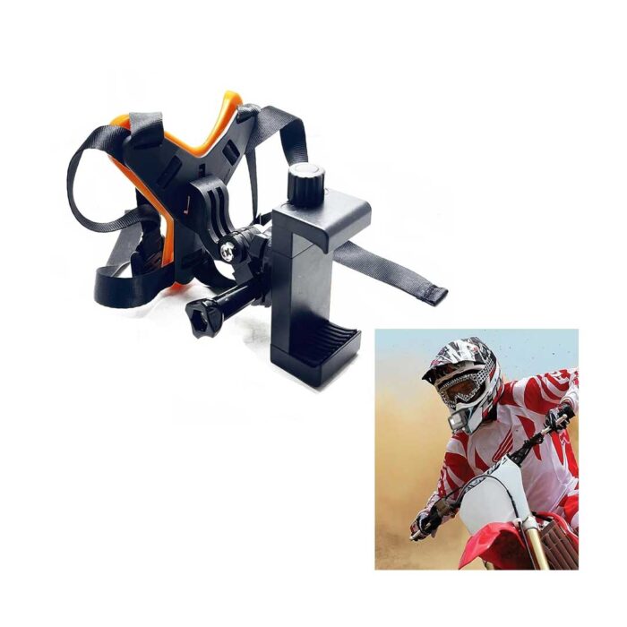Helmet Mount For Mobile And GoPro 2 Motorcycle Helmet Chin Strap Mount for GoPro and Mobile Phone Helmet Mount with Phone Clip for GoPro Hero