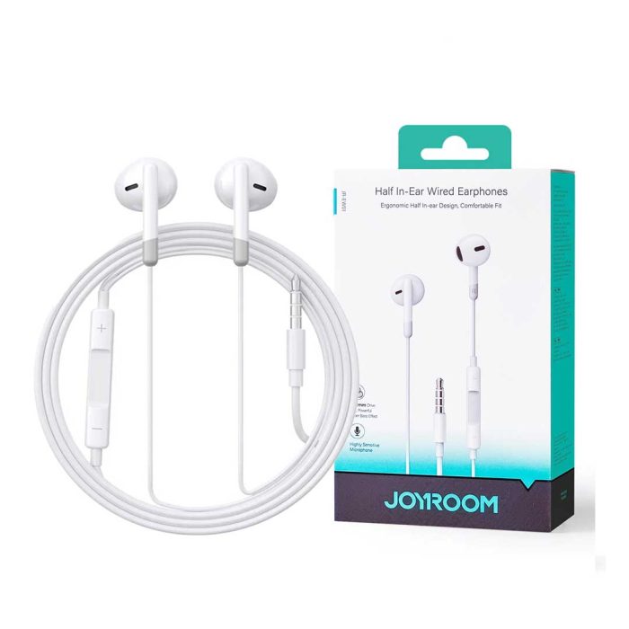 JOYROOM-EW01 3.5MM Wired Series Half In-Ear Wired Earphones white
