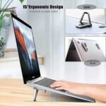 Mini Laptop Stand in Pakistan for Desk – Portable Aluminum Alloy | Foldable Ergonomic Laptop Riser for MacBook, Dell, HP, Lenovo & More (2PCS Set) - Image 6
