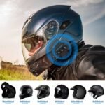 Bluetooth headset for motorcycle helmet side view