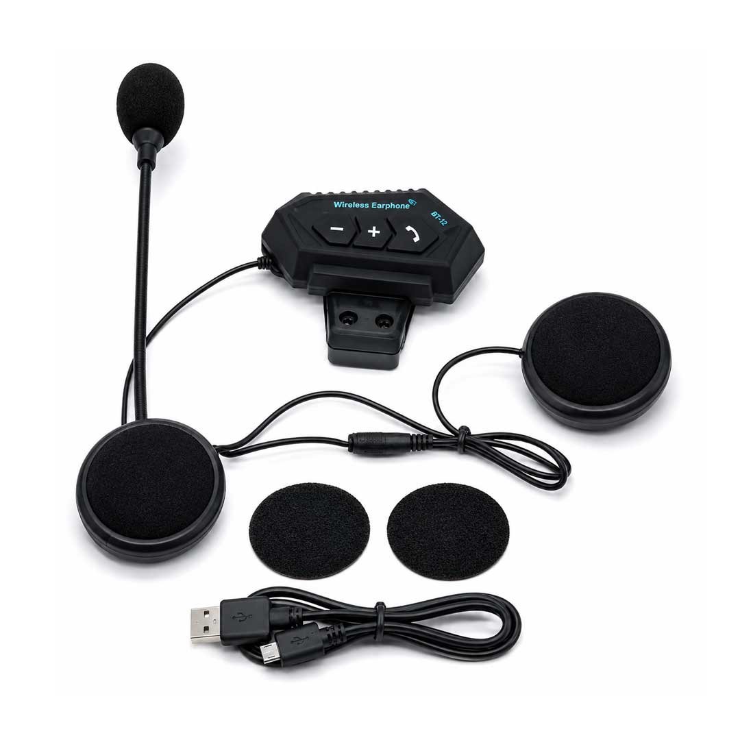 Motorcycle Helmet Bluetooth Headset BT12 with Dual Speakers & Microphone